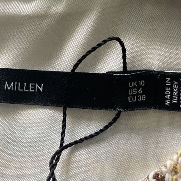 New Karen Millen Tweed Sheath Dress with Fringe - Picture 6 of 7